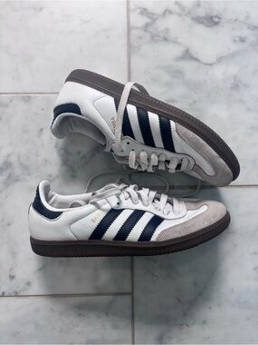 adidas Samba Retro White with black stripes